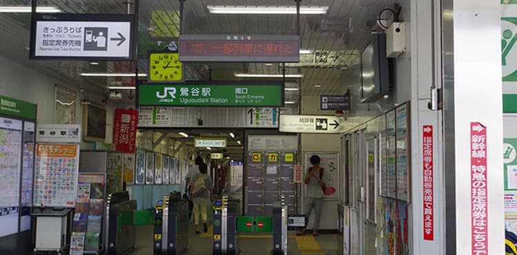 鶯谷駅の南口改札を出ます